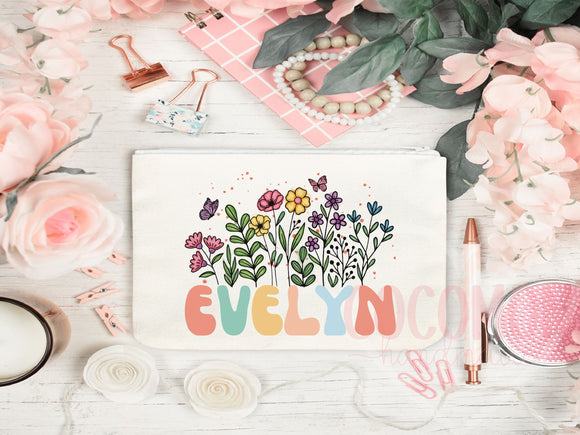 Personalized Cosmetic Pouch Custom Makeup Bag Gift Custom Make Up Pouch Women Teen Birthday Gift Monogram Cosmetic Bag Bridesmaid Gift Idea