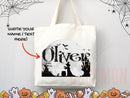 Personalized Halloween Tote Bag Custom Name Canvas Tote Bag Trick or Treat Halloween Gift Bag Goodie Bag Spooky Halloween Party Favor Gift