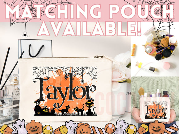 Personalized Halloween Tote Bag Custom Name Canvas Tote Bag Trick or Treat Halloween Gift Bag Goodie Bag Spooky Halloween Party Favor Gift