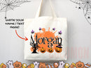 Personalized Halloween Tote Bag Custom Name Canvas Tote Bag Trick or Treat Halloween Gift Bag Goodie Bag Spooky Halloween Party Favor Gift