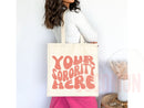 Custom Sorority Tote Bag Gift Rush Initiation Bid Day Big Little Gift Custom Name Sorority Gift College Tote Bag Personalized Gift For Her