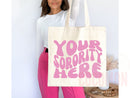 Custom Sorority Tote Bag Gift Rush Initiation Bid Day Big Little Gift Custom Name Sorority Gift College Tote Bag Personalized Gift For Her