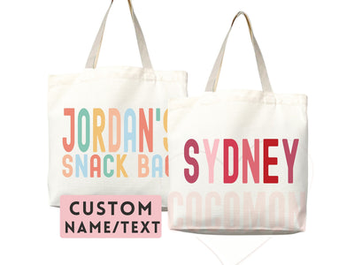 Personalized Name Tote Bag Custom Name Tote Bag Custom Tote Shopper Womens Bag Customized Name Gift For Her Kids Bag School Bag For Kids