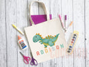 Personalized Name Tote Bag Dinosaur Gift Custom Name Tote Bag Custom Tote Shopper Customized Name Back to school Kid Bag School Bag For Kids
