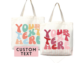 Custom Text Tote Bag — Personalized Gift (002A)