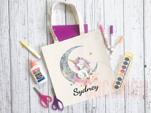 Personalized Name Tote Bag Unicorn Gift Custom Name Tote Bag Custom Tote Shopper Customized Name Gift For Her Kids Bag School Bag For Kids