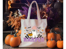 Personalized Halloween Tote Bag Custom Name Canvas Tote Bag Trick or Treat Halloween Gift Bag Goodie Bag Spooky Halloween Party Favor Gift