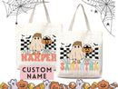 Personalized Halloween Tote Bag Custom Name Canvas Tote Bag Trick or Treat Halloween Gift Bag Goodie Bag Spooky Halloween Party Favor Gift