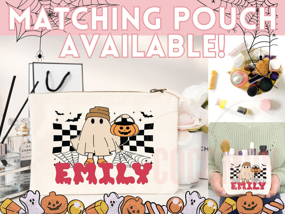 Personalized Halloween Tote Bag Custom Name Canvas Tote Bag Trick or Treat Halloween Gift Bag Goodie Bag Spooky Halloween Party Favor Gift