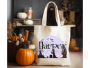 Personalized Halloween Tote Bag Custom Name Canvas Tote Bag Trick or Treat Halloween Gift Bag Goodie Bag Spooky Halloween Party Favor Gift