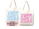 Custom Sorority Tote Bag Gift Rush Initiation Bid Day Big Little Gift Custom Name Sorority Gift College Tote Bag Personalized Gift For Her