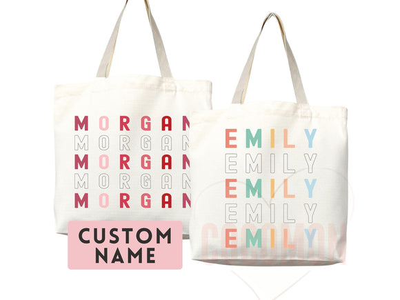 Personalized Name Bag Custom Name Tote Bag Custom Tote Shopper Women Bag Customized Name Gift For Her Personalized Gift For Her Reusable Bag