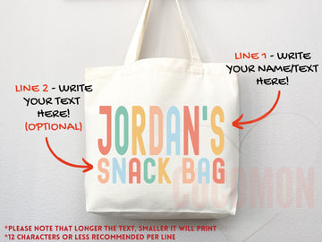 Personalized Name Tote Bag Custom Name Tote Bag Custom Tote Shopper Womens Bag Customized Name Gift For Her Kids Bag School Bag For Kids