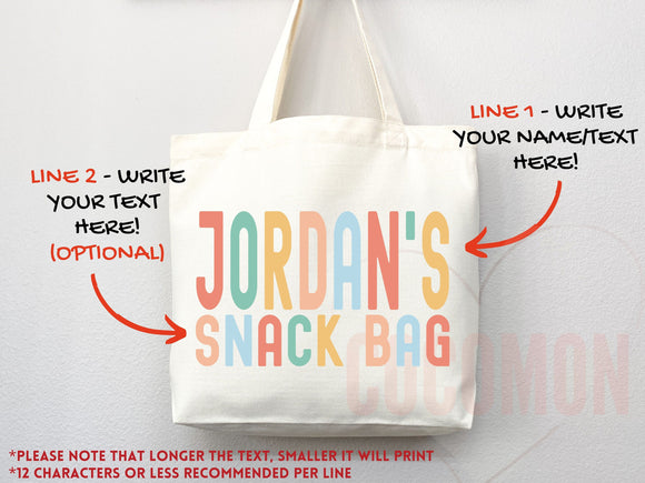 Personalized Name Tote Bag Custom Name Tote Bag Custom Tote Shopper Womens Bag Customized Name Gift For Her Kids Bag School Bag For Kids