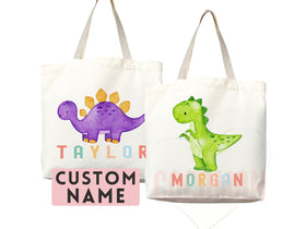Dinosaur Tote Bag — Personalized Gift (031)