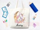 Personalized Name Tote Bag Unicorn Gift Custom Name Tote Bag Custom Tote Shopper Customized Name Gift For Her Kids Bag School Bag For Kids