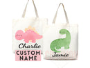 Personalized Name Tote Bag Dinosaur Gift Custom Name Tote Bag Custom Tote Shopper Customized Name Back to school Kid Bag School Bag For Kids