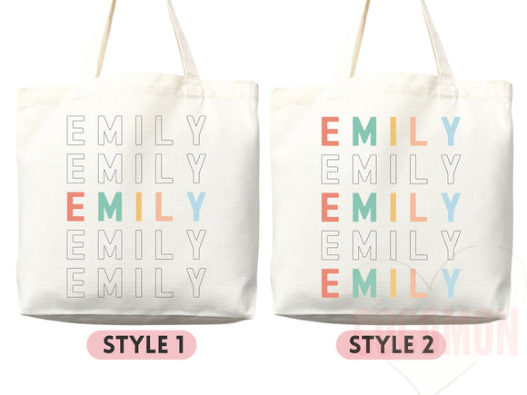 Personalized Name Bag Custom Name Tote Bag Custom Tote Shopper Women Bag Customized Name Gift For Her Personalized Gift For Her Reusable Bag