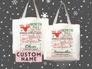 Custom Christmas Bag Tote Christmas Eve Gift Custom Stocking Sack Santa Sack Santa Delivery Sack Christmas gift bag for kids Santa Claus bag