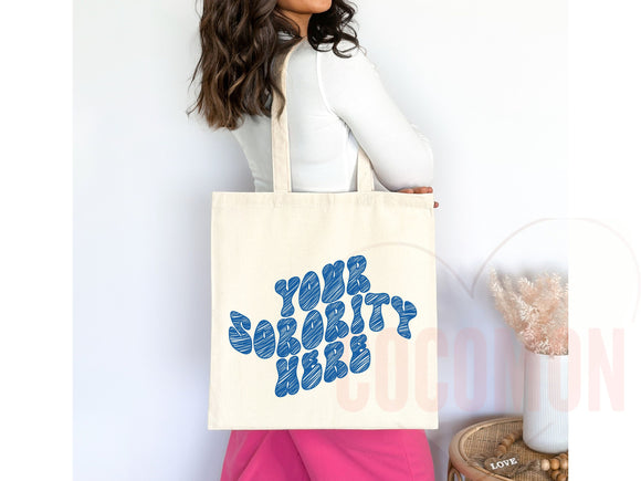 Custom Sorority Tote Bag Gift Rush Initiation Bid Day Big Little Gift Custom Name Sorority Gift College Tote Bag Personalized Gift For Her