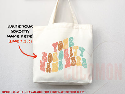 Wavy Bubble Letter Sorority Tote Bag, photo 2
