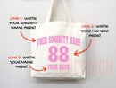 Custom Sorority Tote Bag Gift Rush Initiation Bid Day Big Little Gift Custom Name Sorority Gift College Tote Bag Personalized Gift For Her