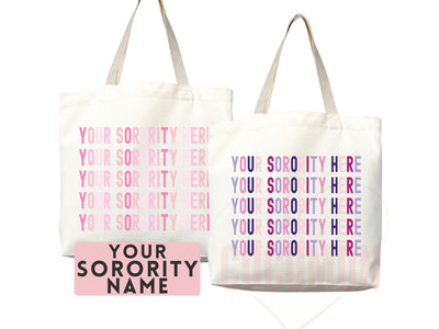Sorority Tote Bag — Personalized Big Little Gift (043A)