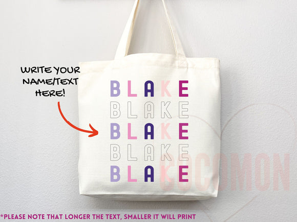 Personalized Name Bag Custom Name Tote Bag Custom Tote Shopper Women Bag Customized Name Gift For Her Personalized Gift For Her Reusable Bag