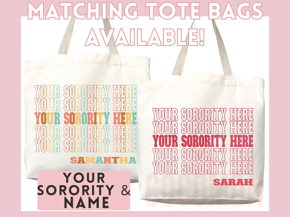 Custom Sorority Cosmetic Bag Makeup Pouch Gift Rush Initiation Bid Day Big Little Gift Custom Name Sorority Gift College Pouch Gift For Her