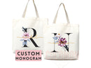 Custom Monogram Name Tote Bag Personalized Tote Bag Bridesmaid Gifts Bridal Party Custom Tote Bach Party Gift Customized Name Gift For Her