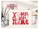 Custom Sorority Cosmetic Bag Makeup Pouch Gift Rush Initiation Bid Day Big Little Gift Custom Name Sorority Gift College Pouch Gift For Her