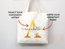 Custom Monogram Name Tote Bag Personalized Tote Bag Bridesmaid Gifts Bridal Party Custom Tote Bach Party Gift Customized Name Gift For Her