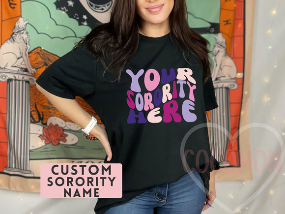 Custom Sorority Shirt Gift Rush Initiation Bid Day Big Little Shirt Gift Custom Name Sorority Gift College T Shirt Personalized Gift For Her