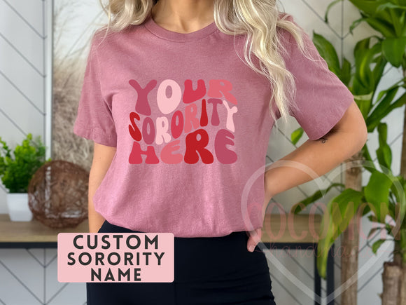 Custom Sorority Shirt Gift Rush Initiation Bid Day Big Little Shirt Gift Custom Name Sorority Gift College T Shirt Personalized Gift For Her