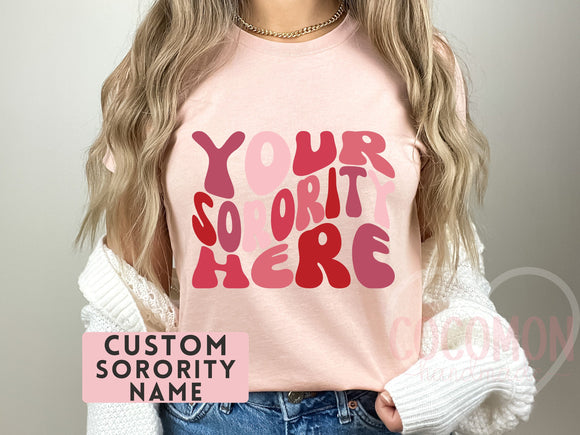 Custom Sorority Shirt Gift Rush Initiation Bid Day Big Little Shirt Gift Custom Name Sorority Gift College T Shirt Personalized Gift For Her