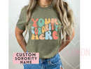 Custom Sorority Shirt Gift Rush Initiation Bid Day Big Little Shirt Gift Custom Name Sorority Gift College T Shirt Personalized Gift For Her