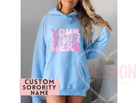 Custom Sorority Hoodie Gift Rush Initiation Bid Day Big Little Hoodie Sweater Gift Custom Name Sorority Gift College Hoodie Custom Sweater