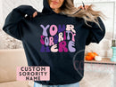 Custom Sorority Hoodie Gift Rush Initiation Bid Day Big Little Hoodie Sweater Gift Custom Name Sorority Gift College Hoodie Custom Sweater