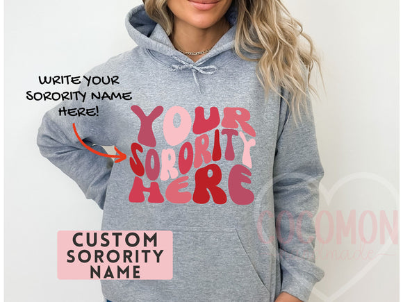 Custom Sorority Hoodie Gift Rush Initiation Bid Day Big Little Hoodie Sweater Gift Custom Name Sorority Gift College Hoodie Custom Sweater