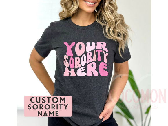 Custom Sorority Shirt Gift Rush Initiation Bid Day Big Little Shirt Gift Custom Name Sorority Gift College T Shirt Personalized Gift For Her