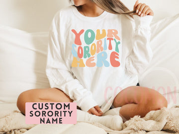 Custom Sorority Long Sleeve Shirt Gift Rush Initiation Bid Day Big Little Long Sleeve Shirt Gift Custom Name Sorority Gift College Custom T