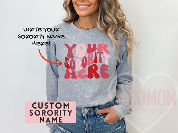 Custom Sorority Sweatshirt Gift Rush Initiation Bid Day Big Little Sweatshirt Sweater Gift Custom Name Sorority Gift College Custom Sweater