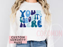 Custom Sorority Sweatshirt Gift Rush Initiation Bid Day Big Little Sweatshirt Sweater Gift Custom Name Sorority Gift College Custom Sweater