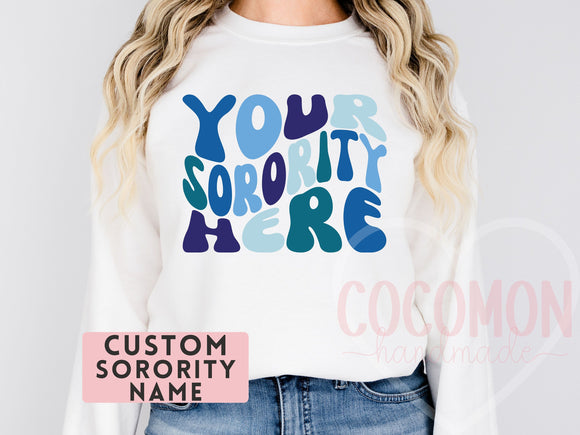 Custom Sorority Sweatshirt Gift Rush Initiation Bid Day Big Little Sweatshirt Sweater Gift Custom Name Sorority Gift College Custom Sweater