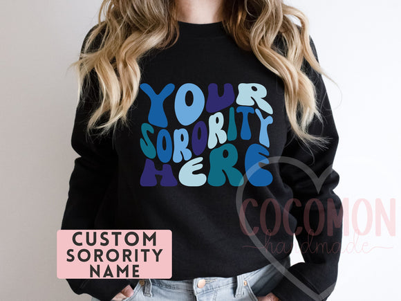 Custom Sorority Sweatshirt Gift Rush Initiation Bid Day Big Little Sweatshirt Sweater Gift Custom Name Sorority Gift College Custom Sweater