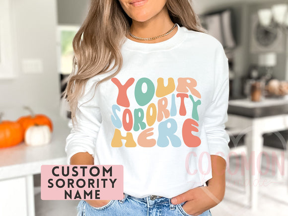 Custom Sorority Sweatshirt Gift Rush Initiation Bid Day Big Little Sweatshirt Sweater Gift Custom Name Sorority Gift College Custom Sweater
