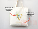 Custom Monogram Name Tote Bag Personalized Tote Bag Bridesmaid Gifts Bridal Party Custom Tote Bach Party Gift Customized Name Gift For Her