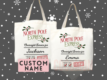 Custom Christmas Bag Tote Christmas Eve Gift Custom Stocking Sack Santa Sack Santa Delivery Sack Christmas gift bag for kids Santa Claus bag