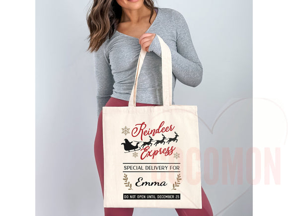 Custom Christmas Bag Tote Christmas Eve Gift Custom Stocking Sack Santa Sack Santa Delivery Sack Christmas gift bag for kids Santa Claus bag