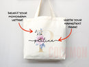 Custom Monogram Name Tote Bag Personalized Tote Bag Bridesmaid Gifts Bridal Party Custom Tote Bach Party Gift Customized Name Gift For Her